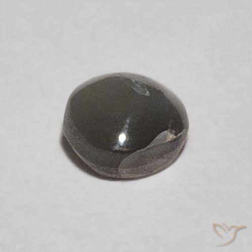 Crisoberilo Olho de Gato Medium Dark-Gray Natural 0.37ct, oval, Opaco