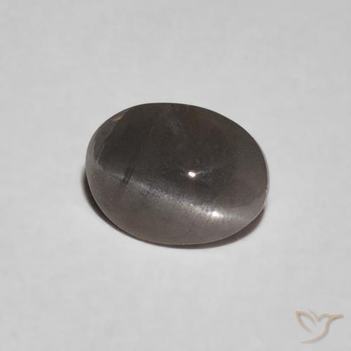 Crisoberilo Olho de Gato cinza médio Natural 0.47ct, oval, Opaco