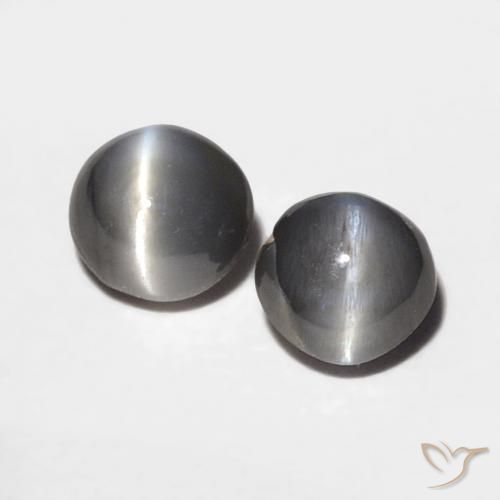 Pedras preciosas de Crisoberilo Olho de Gato Cinza prateado natural de 0.67 ct, oval, Opaco