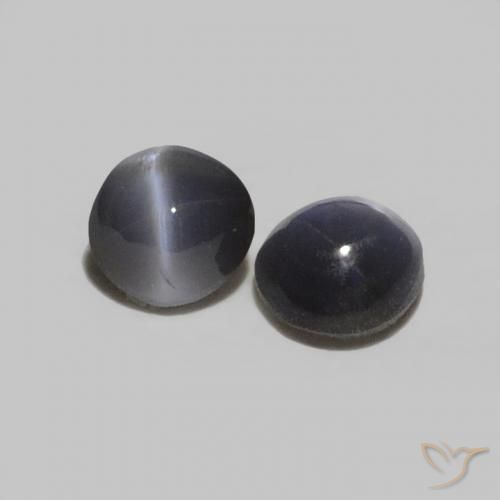 Pedras preciosas de Crisoberilo Olho de Gato Cinza escuro natural de 0.38 ct, oval, Opaco