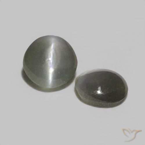 Pedras preciosas de Crisoberilo Olho de Gato cinza médio natural de 0.37 ct, oval, Opaco