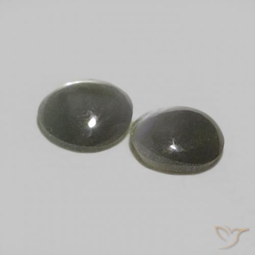 Pedras preciosas de Crisoberilo Olho de Gato cinza médio natural de 0.37 ct, oval, Opaco