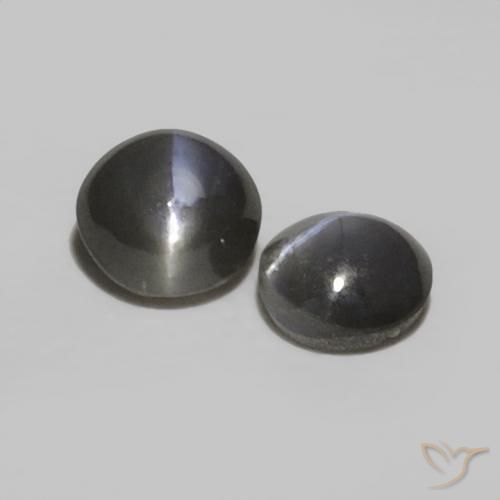Pedras preciosas de Crisoberilo Olho de Gato preto acinzentado natural de 0.52 ct, oval, Opaco