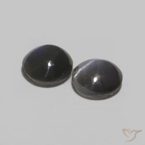 Pedras preciosas de Crisoberilo Olho de Gato preto acinzentado natural de 0.52 ct, oval, Opaco
