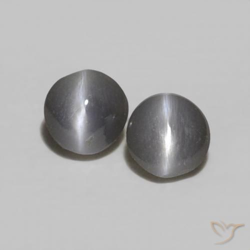 Pedras preciosas de Crisoberilo Olho de Gato Cinza natural de 0.35 ct, oval, Opaco