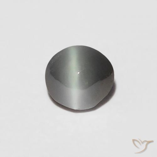 Crisoberilo Olho de Gato Cinzento Esverdeado Pálido Natural 0.16ct, oval, Opaco
