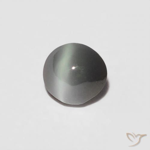 Crisoberilo Olho de Gato Cinzento Esverdeado Pálido Natural 0.16ct, oval, Opaco