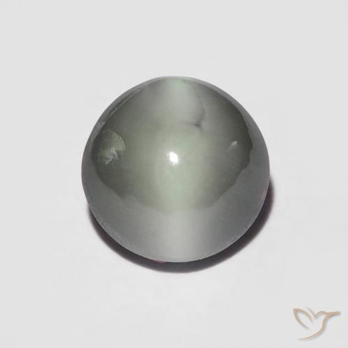 Crisoberilo Olho de Gato cinza médio Natural 1.06ct, Redondo, Opaco