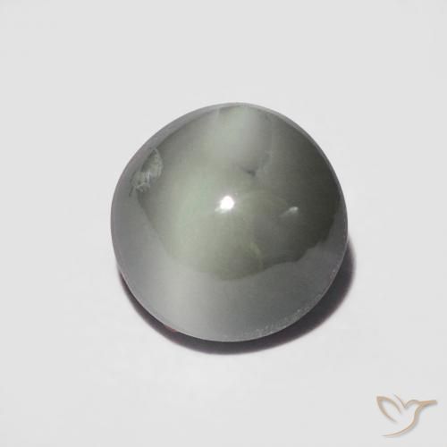 Crisoberilo Olho de Gato cinza médio Natural 1.06ct, Redondo, Opaco