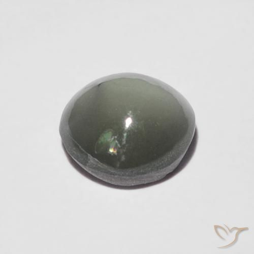 Crisoberilo Olho de Gato cinza médio Natural 1.06ct, Redondo, Opaco