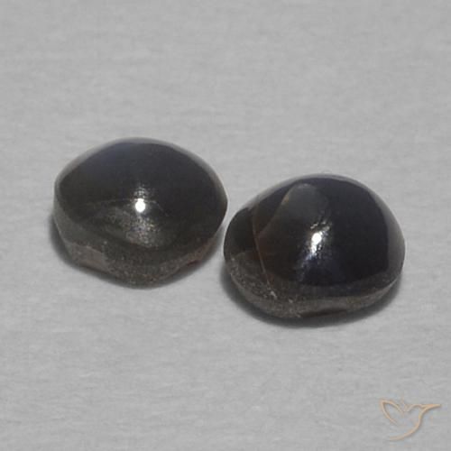 Pedras preciosas de Crisoberilo Olho de Gato Cinza escuro natural de 0.40 ct, Redondo, Opaco