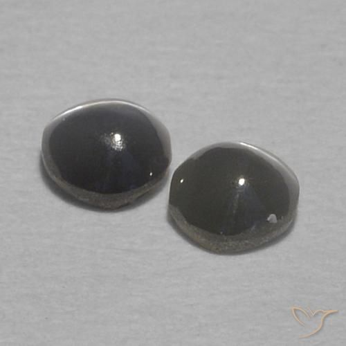 Pedras preciosas de Crisoberilo Olho de Gato Cinzento Esverdeado Pálido natural de 0.35 ct, Redondo, Opaco