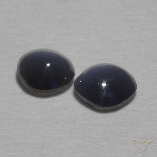 Pedras preciosas de Crisoberilo Olho de Gato Cinza escuro natural de 0.32 ct, Redondo, Opaco