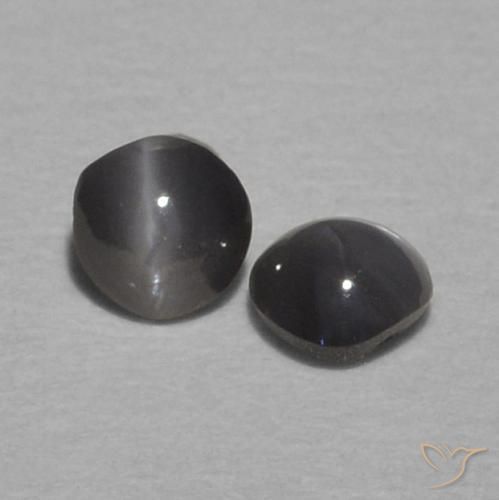 Pedras preciosas de Crisoberilo Olho de Gato cinza médio natural de 0.29 ct, Redondo, Opaco