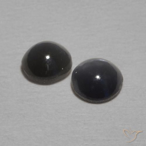 Pedras preciosas de Crisoberilo Olho de Gato preto cinza natural de 0.52 ct, oval, Opaco