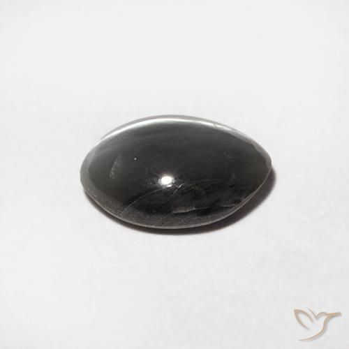 Crisoberilo Olho de Gato cinza médio Natural 0.88ct, Corte Oval, Opaco