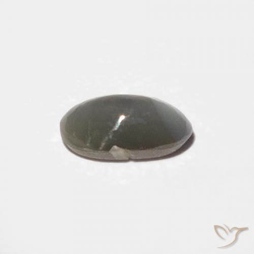 Crisoberilo Olho de Gato Cinza muito claro Natural 0.39ct, oval, Opaco
