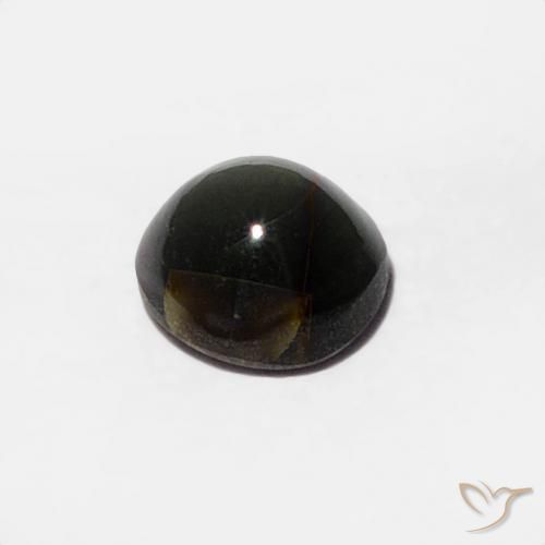 Crisoberilo Olho de Gato Aço cinza Natural 0.36ct, Redondo, Opaco