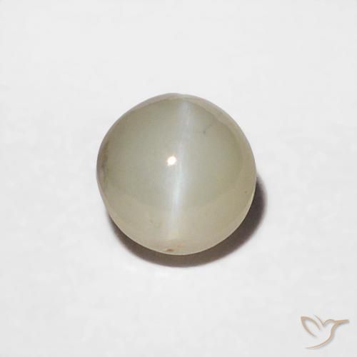 0.44ct Natural cinza médio Crisoberilo Olho de Gato, Redondo, Opaco
