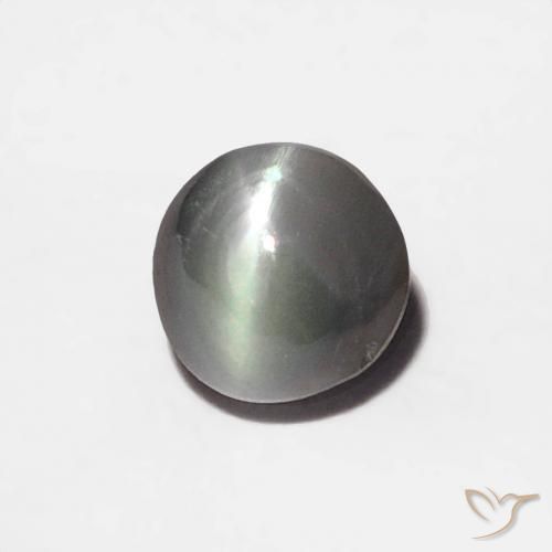 Crisoberilo Olho de Gato Cinza claro Natural 0.35ct, Redondo, Opaco