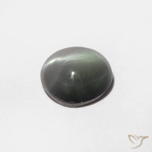 Crisoberilo Olho de Gato Cinza claro Natural 0.35ct, Redondo, Opaco