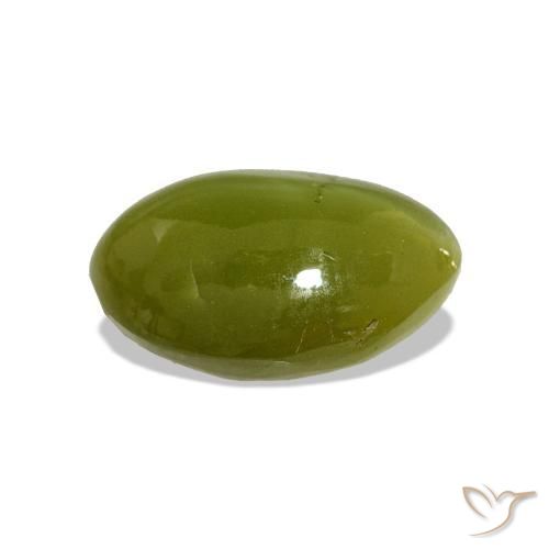 Crisoberilo Olho de Gato Verde floresta Natural 5.24ct, oval, Opaco