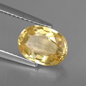 Crisoberilo amarelo natural 2,15ct, corte oval, VS-SI