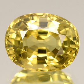 Crisoberilo amarelo natural 2,94ct, corte oval, VVS