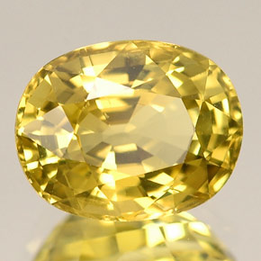 Crisoberilo amarelo natural 2,94ct, corte oval, VVS