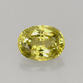 Crisoberilo amarelo natural 2,49ct, corte oval, VS