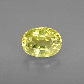 Crisoberilo amarelo natural 2,55ct, corte oval, VS