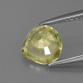 Crisoberilo verde natural 1,41ct, formato de pêra, VVS-VS