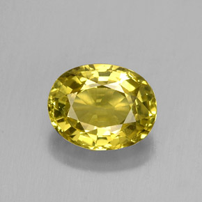 Crisoberilo amarelo natural 1,58ct, corte oval, VVS