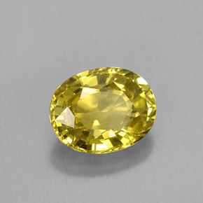 Crisoberilo amarelo natural 1,58ct, corte oval, VVS