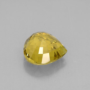 Crisoberilo amarelo natural 1,72ct, formato de pêra, VVS