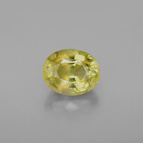 Crisoberilo amarelo natural 1,94ct, corte oval, VS