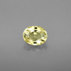 Crisoberilo amarelo natural 1,27ct, corte oval, VVS