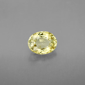 Crisoberilo amarelo natural 1,27ct, corte oval, VVS