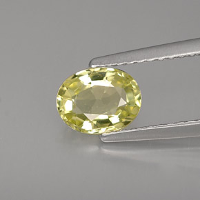 Crisoberilo amarelo natural 1,03ct, corte oval, VVS