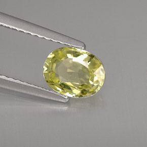 Crisoberilo amarelo natural 1,03ct, corte oval, VVS