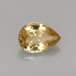 Crisoberilo amarelo natural 0,87ct, formato de pêra, VVS-VS