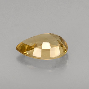 Crisoberilo amarelo natural 0,87ct, formato de pêra, VVS-VS