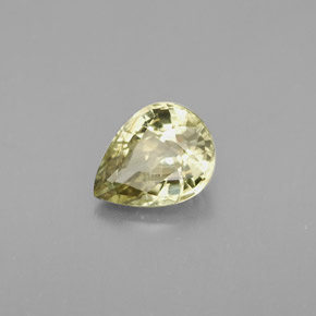 Crisoberilo verde natural 0,94ct, formato de pêra, VVS