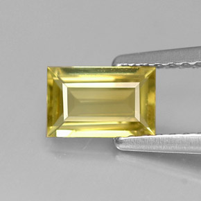 Crisoberilo Dourado Esverdeado Natural 0.75ct, baguete, VVS-VS