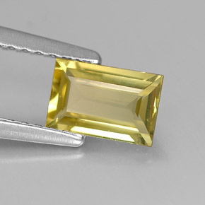 Crisoberilo Dourado Esverdeado Natural 0.75ct, baguete, VVS-VS