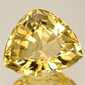 Crisoberilo amarelo natural 0,78ct, trillion, IF