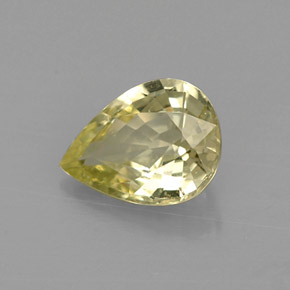 Crisoberilo verde natural 1,06ct, formato de pêra, VVS-VS
