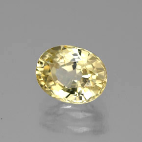 Crisoberilo amarelo natural 1,26ct, corte oval, VVS-VS