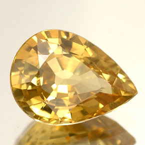 Crisoberilo amarelo natural 1,63ct, formato de pêra, VVS