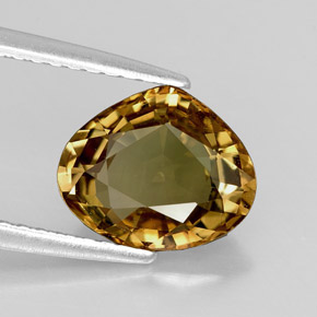 Crisoberilo amarelo natural 2,24ct, formato de pêra, VVS-VS
